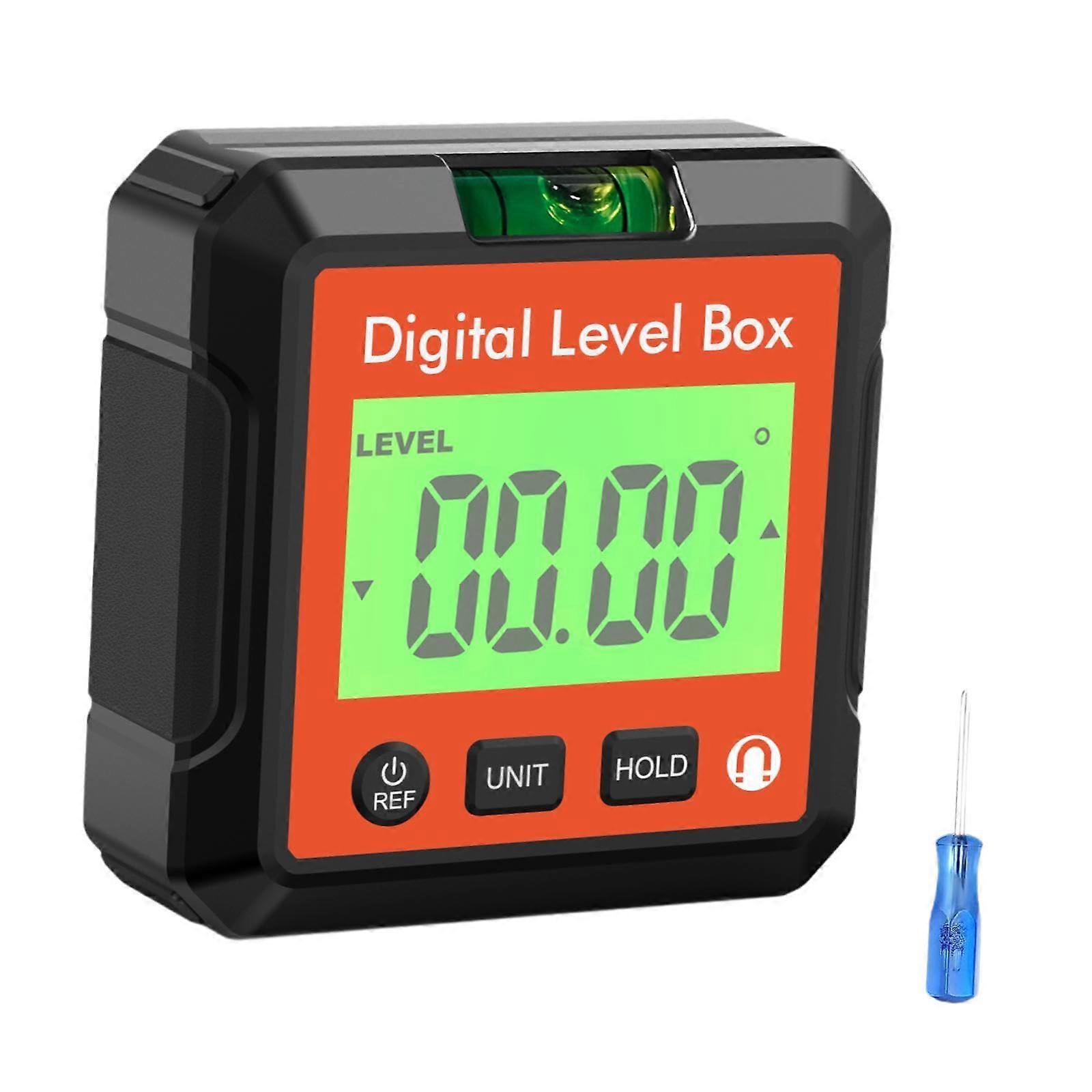 Digital Angle Gauge  Measuring Gauge  Cube  Portable Inclinometer with Backlight Multifunctional Measuring Tool  Protractor for Masonry, Red