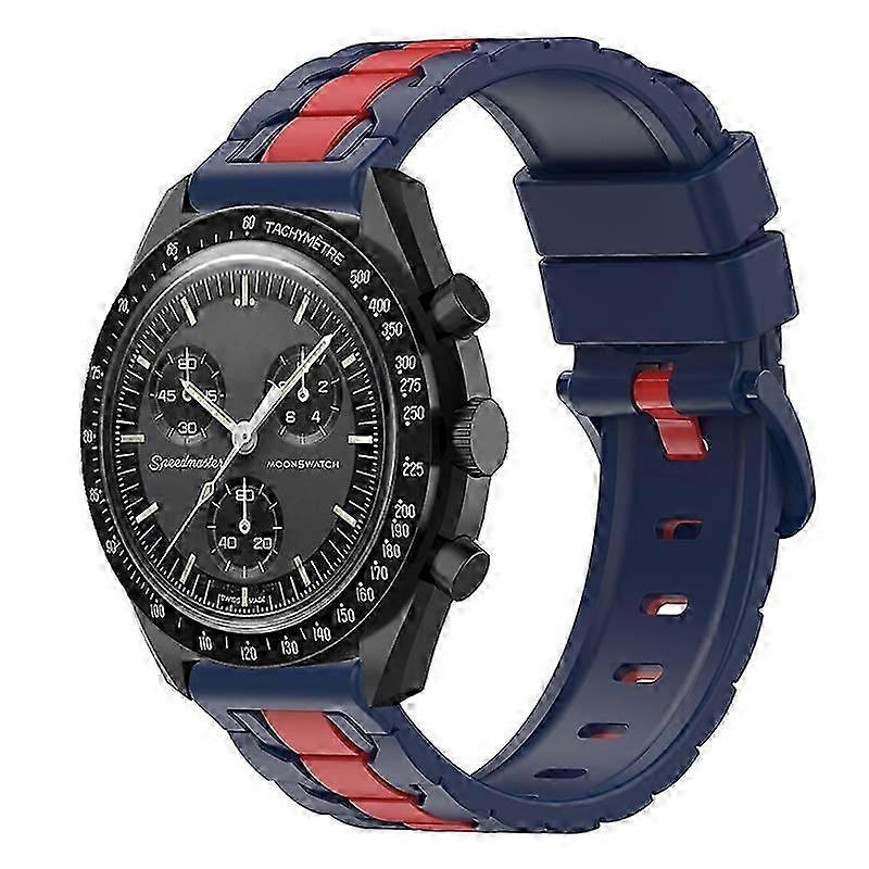 Type H For Omega Swatch Joint MoonSwatch 20mm Smart Watch Strap Dual Color Chain Shape Design