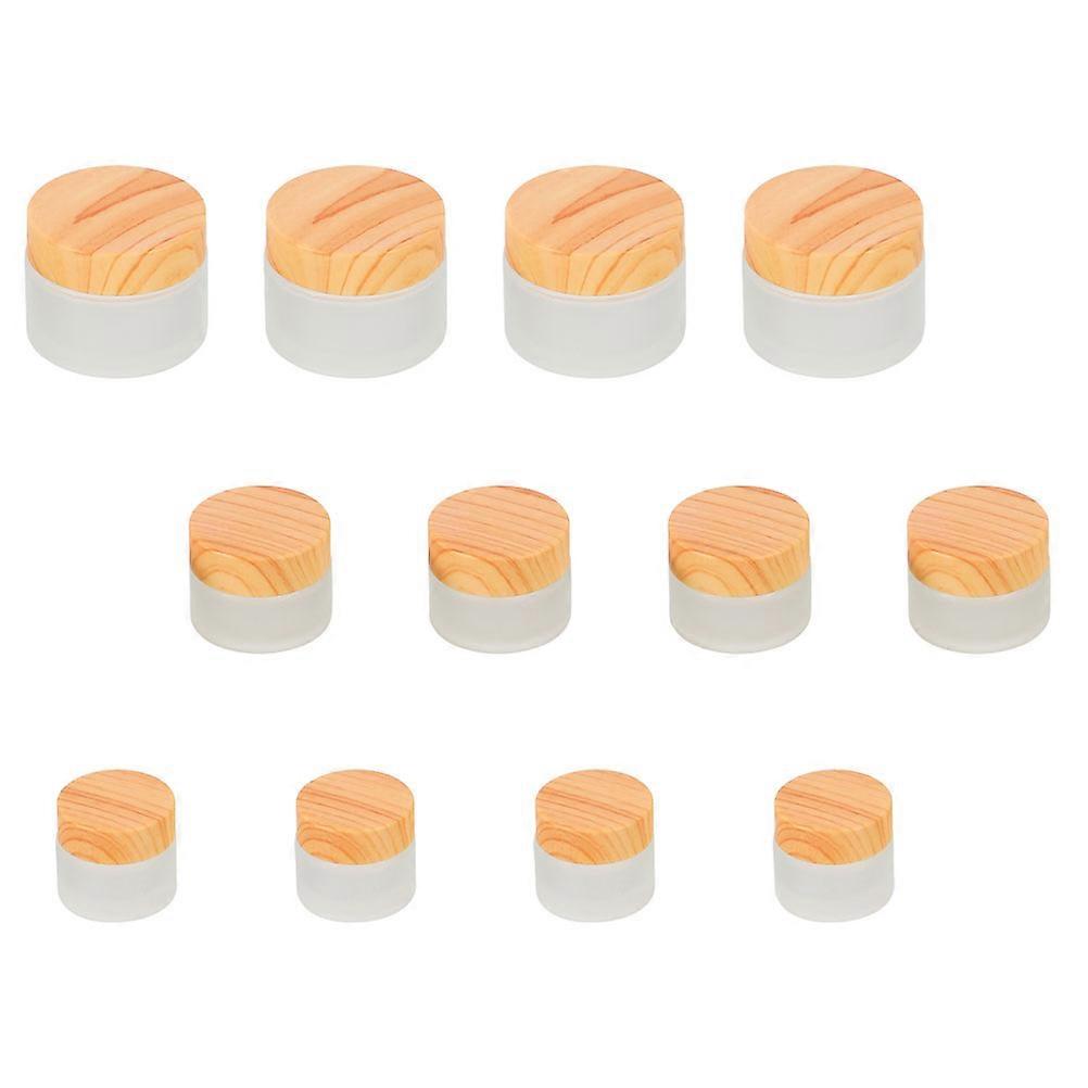 Glass Cosmetic Containers with Lid for Storage Multicolor 12 Pieces Household Travel Jars 0.5 oz
