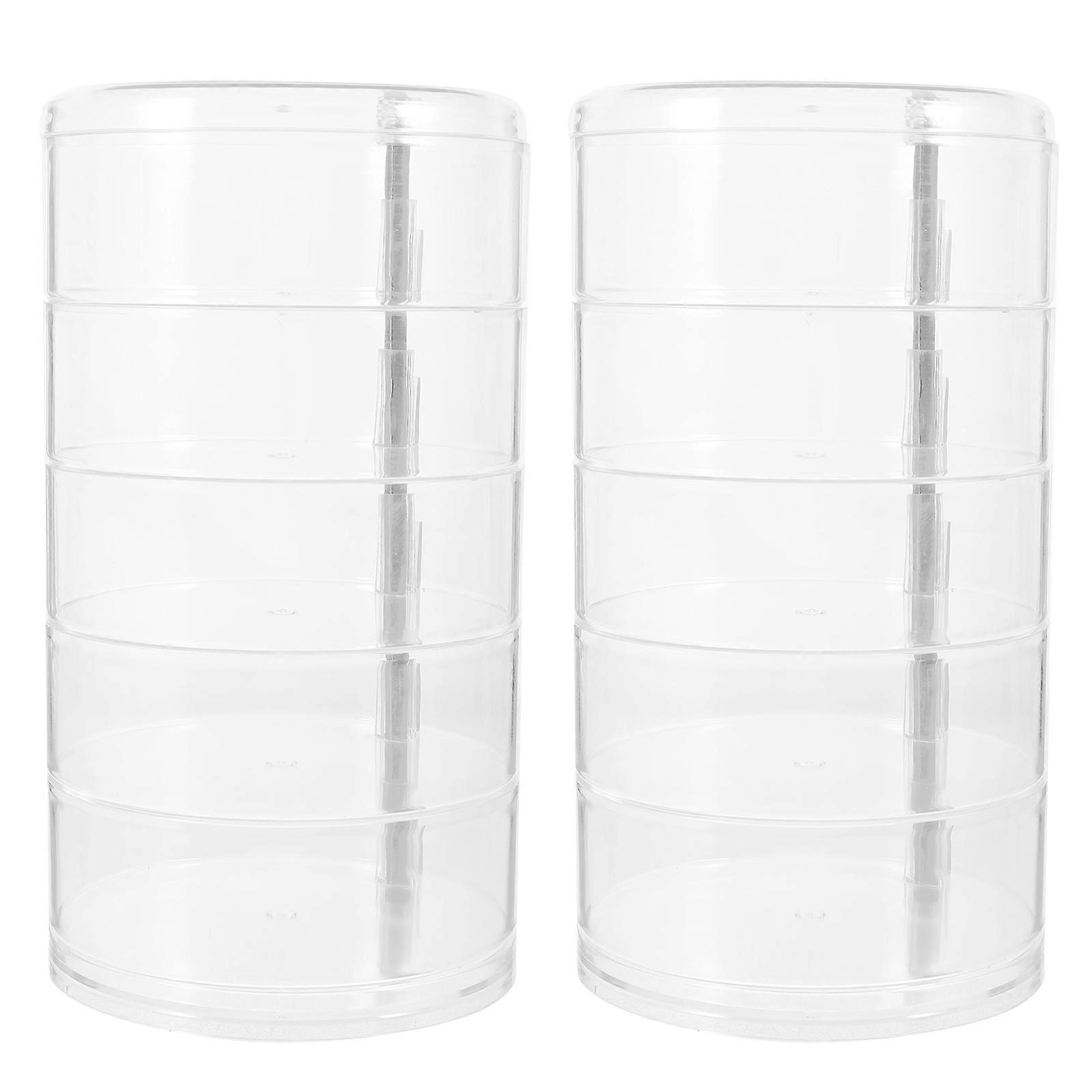 Transparent Plastic Cable Organizer with Multiple Areas for Cables and Jewelry Storage 2pcs