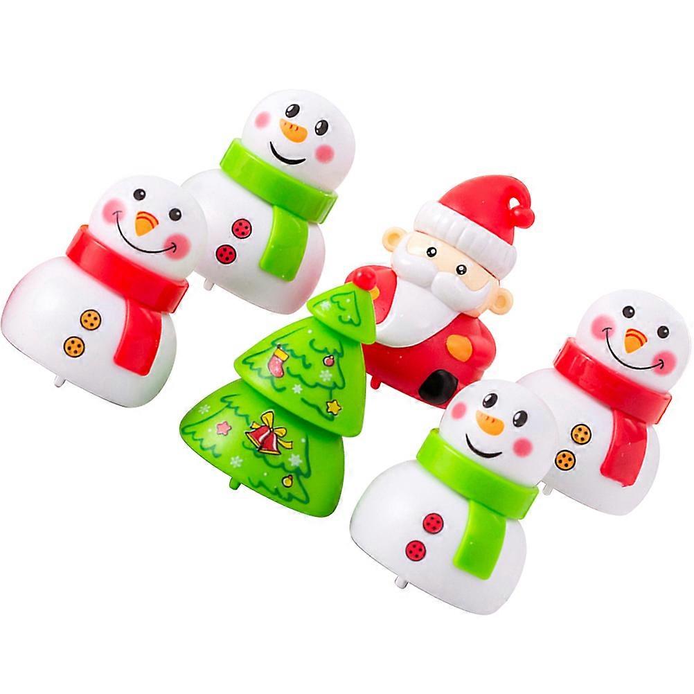 6pcs Christmas Pull Back Toys for Small Battery Xmas Party Favors, Cartoon Design Friction Powered Playthings for Birthday Fun