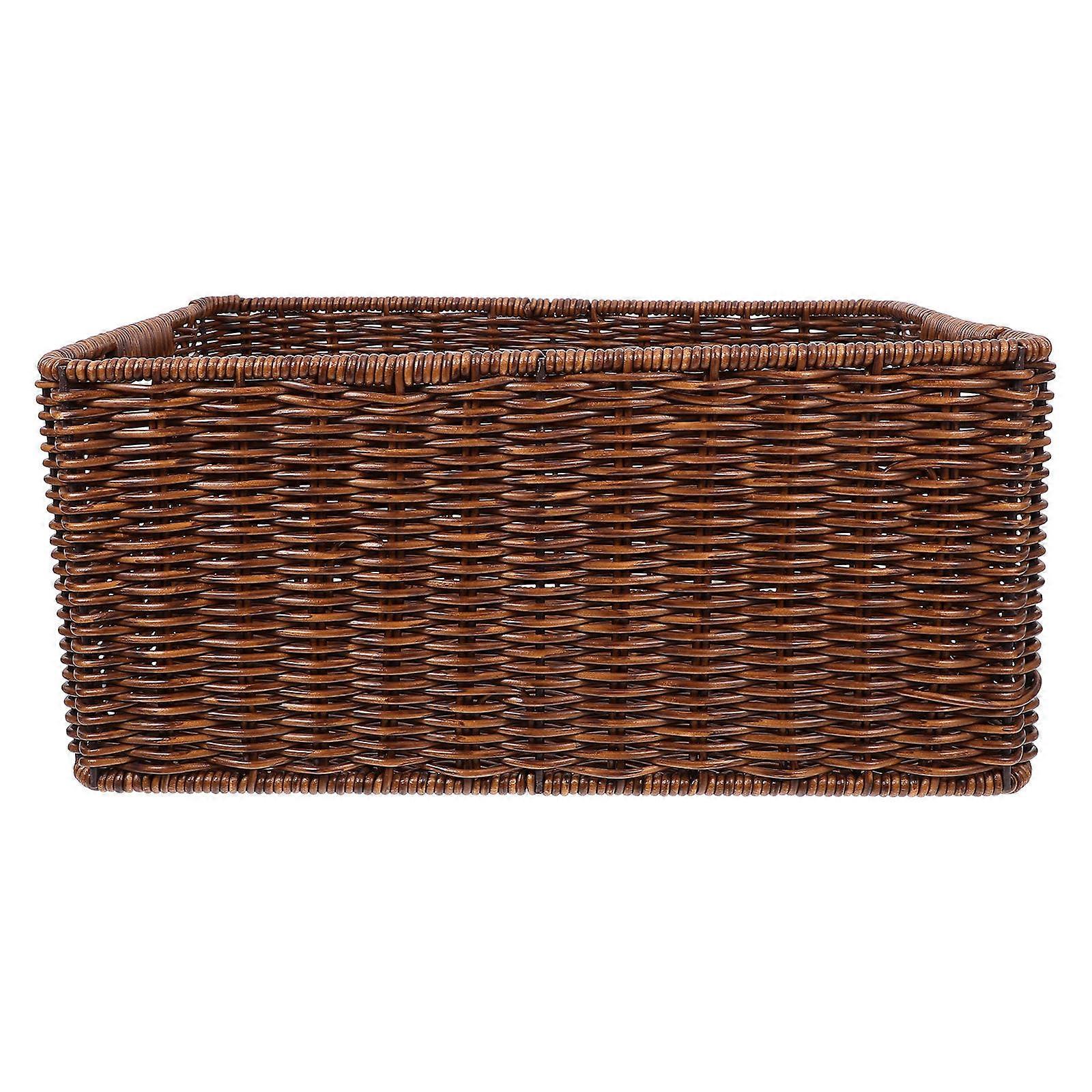 Coffee Large Capacity Simulation Rattan Basket for Home Use with Iron and PP Material Practical and