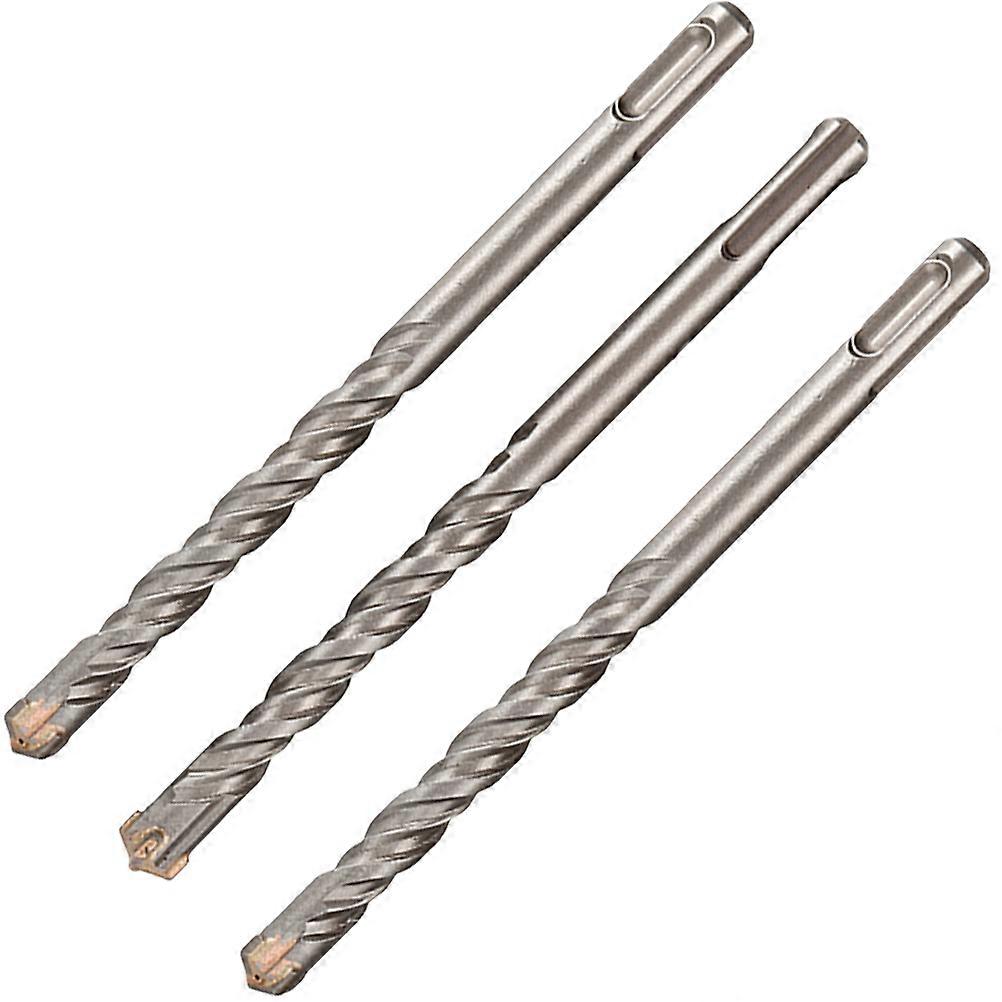 3Pcs Masonry Drill Bits For Concrete Applications With Hexagonal Shaft And Craftsmanship Made Of Silver Alloy Material