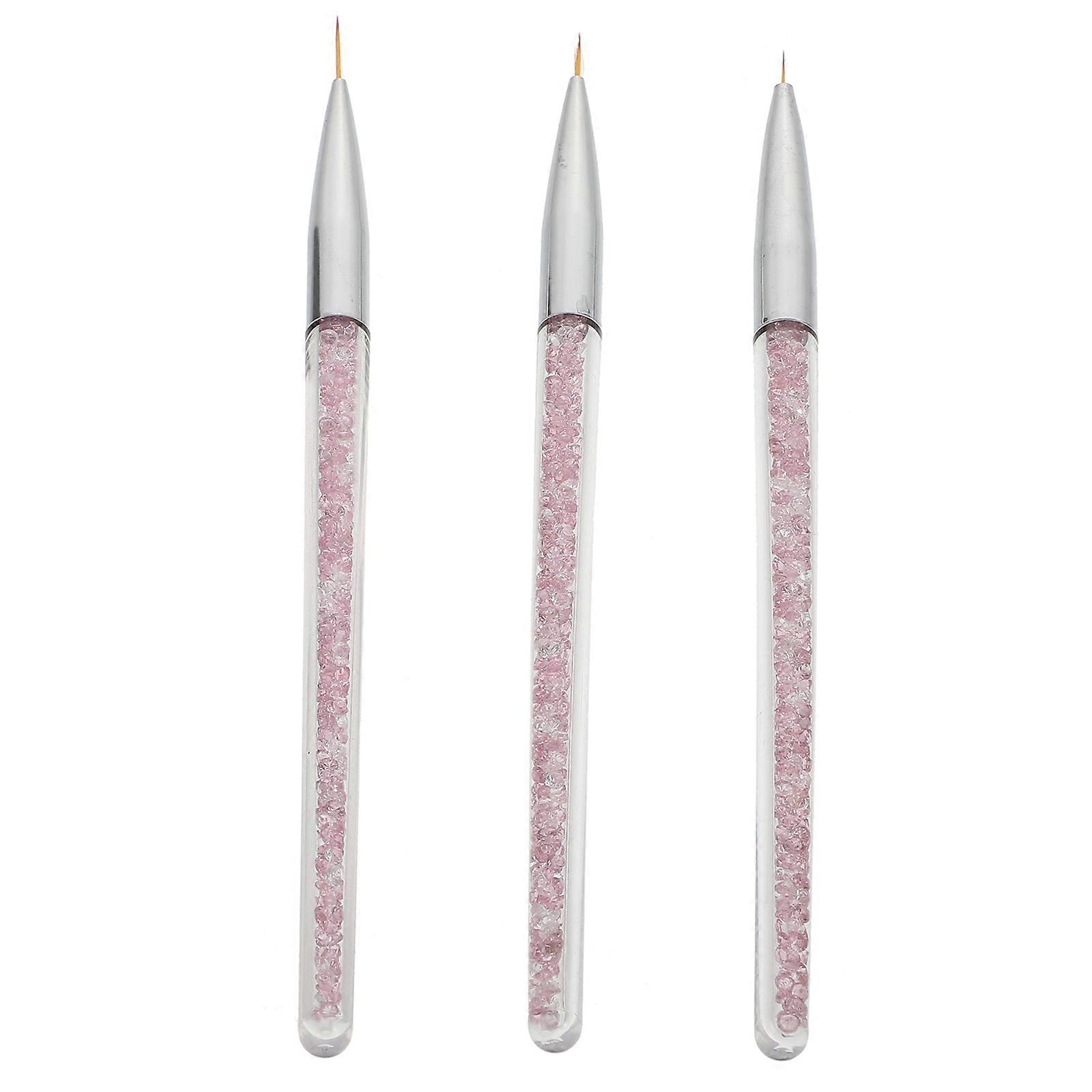 Nail Art Pens for Manicure with Synthetic Material in Purple Color Suitable for Salon Use 3Pcs