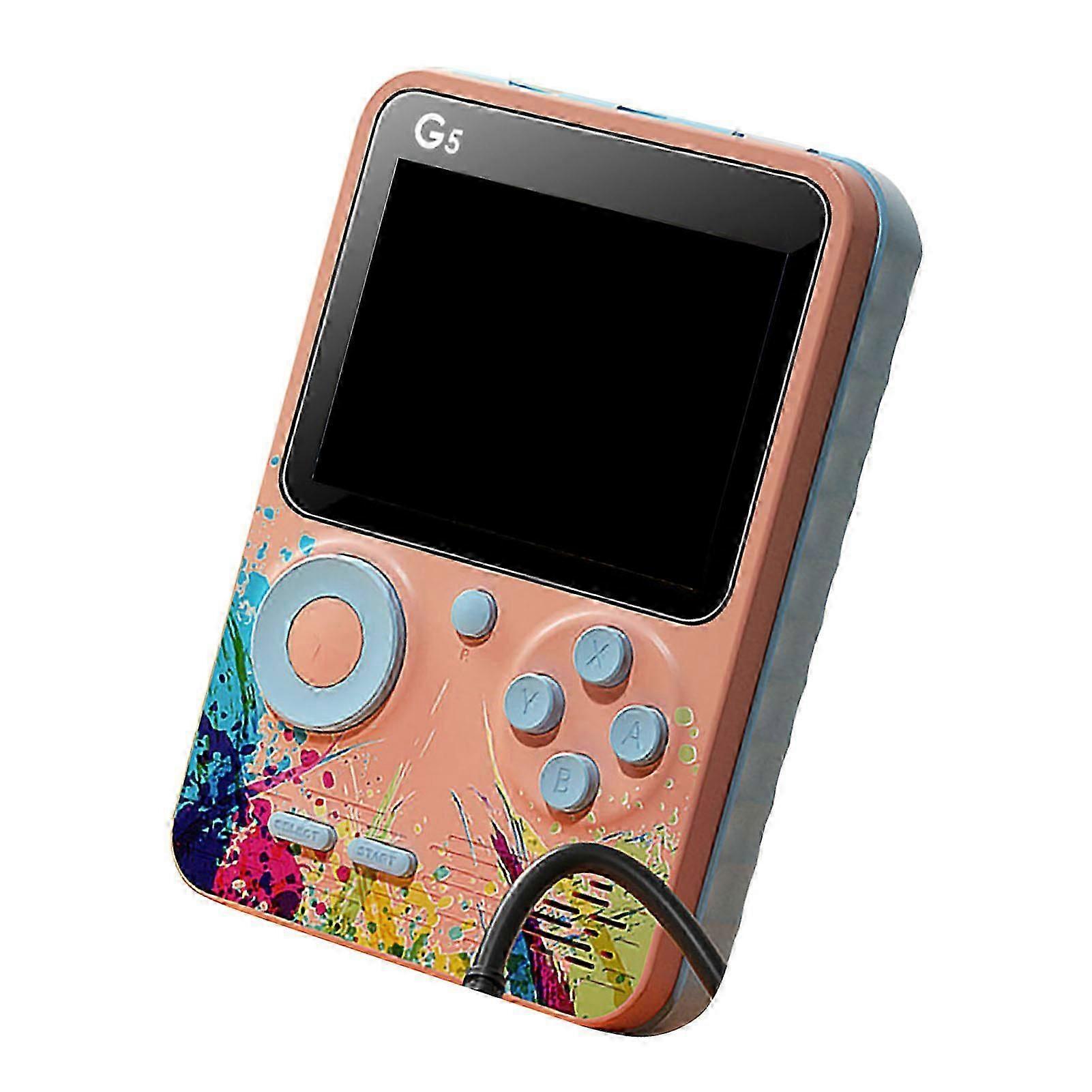 G5 Handheld Game Console 3.0in Screen Handheld Gaming Device Supports Memory Card Expansion and 2 Players GameColorful Pink