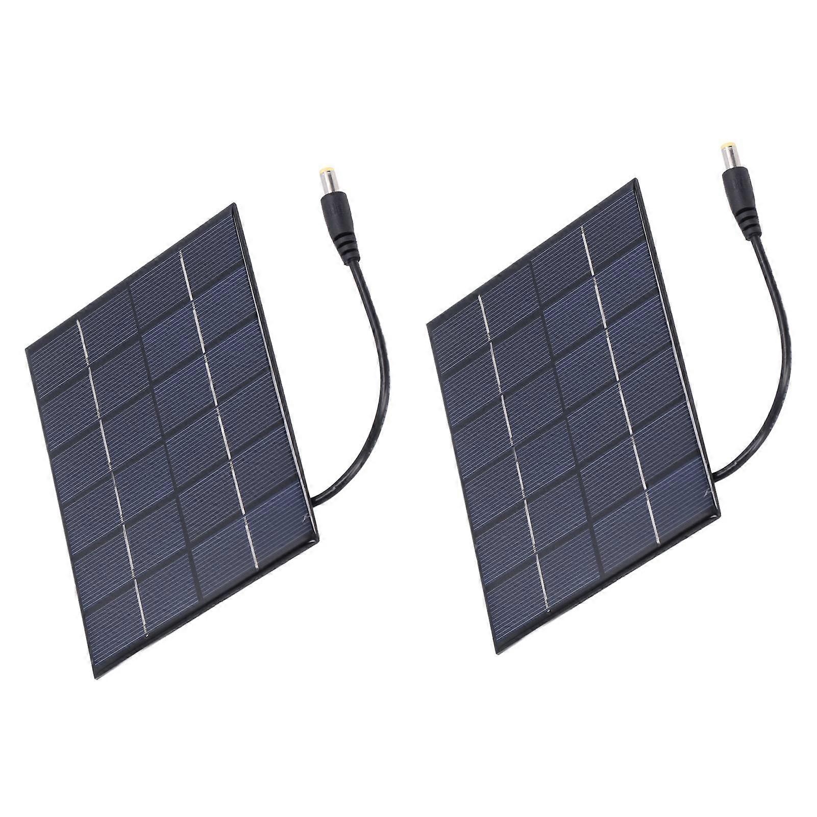 2PCS 2W Solar Panels High Conversion Rate DC5521 Output Rechargeable 3.7V Battery Solar Panel Charger for Solar Light