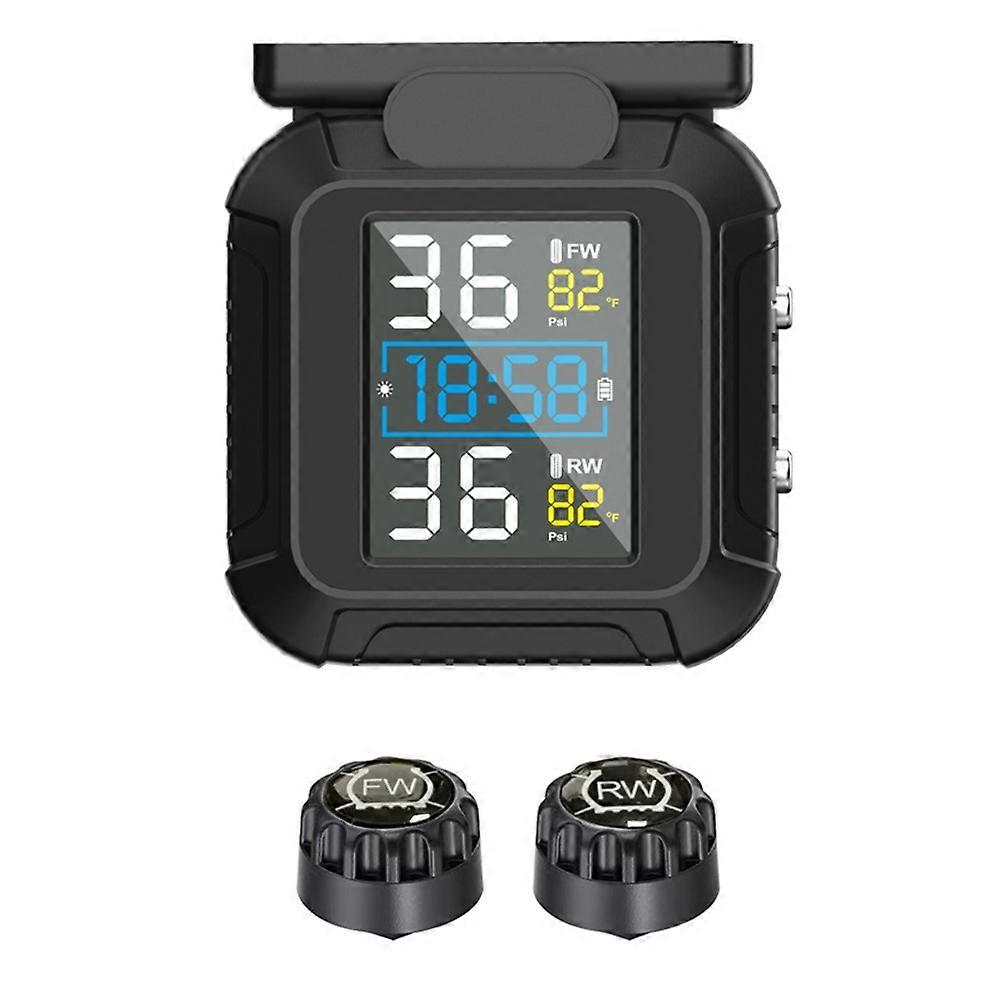 MT20 USB/Solar Charging Motorcycle TPMS Tire Pressure Monitoring System with Real Time Display