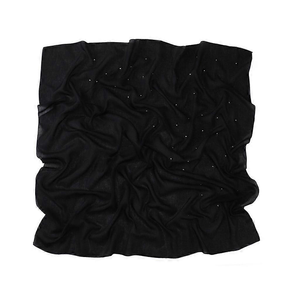 High Quality Cotton Muslim Scarf Monochrome Square Shawl With Starry Sky