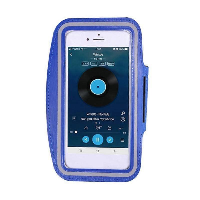 Sport Armband 5.5cm Phone Holder for Smartphone Running Gym Exercise Adjustable Strap Dark Blue