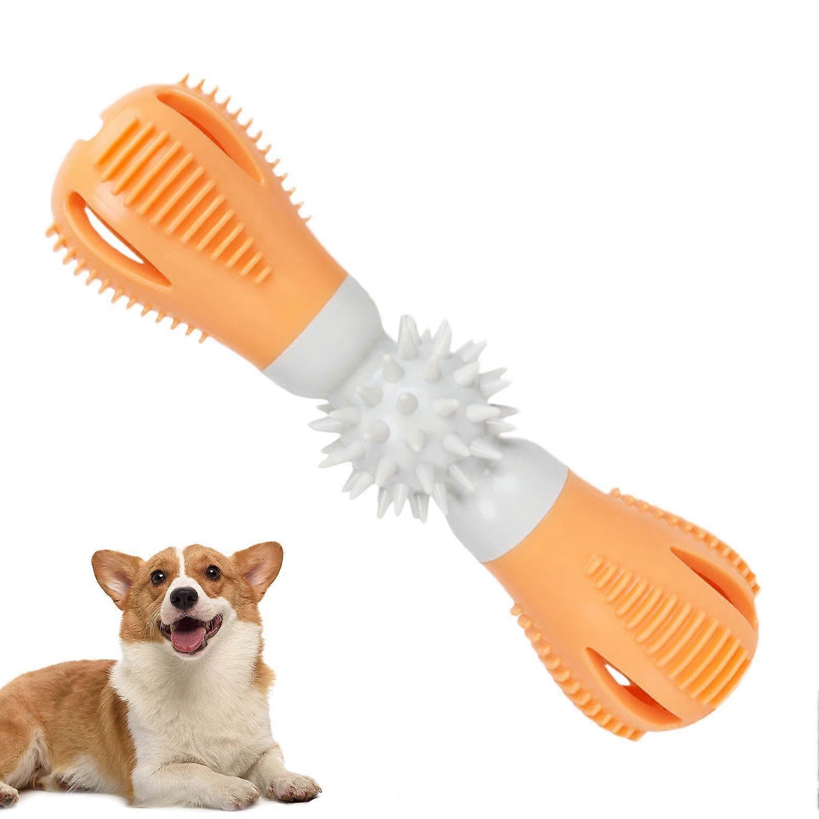 Chew Toys For Puppies, Durable Rubber Chew Toys, Interactive Teething Toys, Tough Dog Toys for Small Dogs, Orange