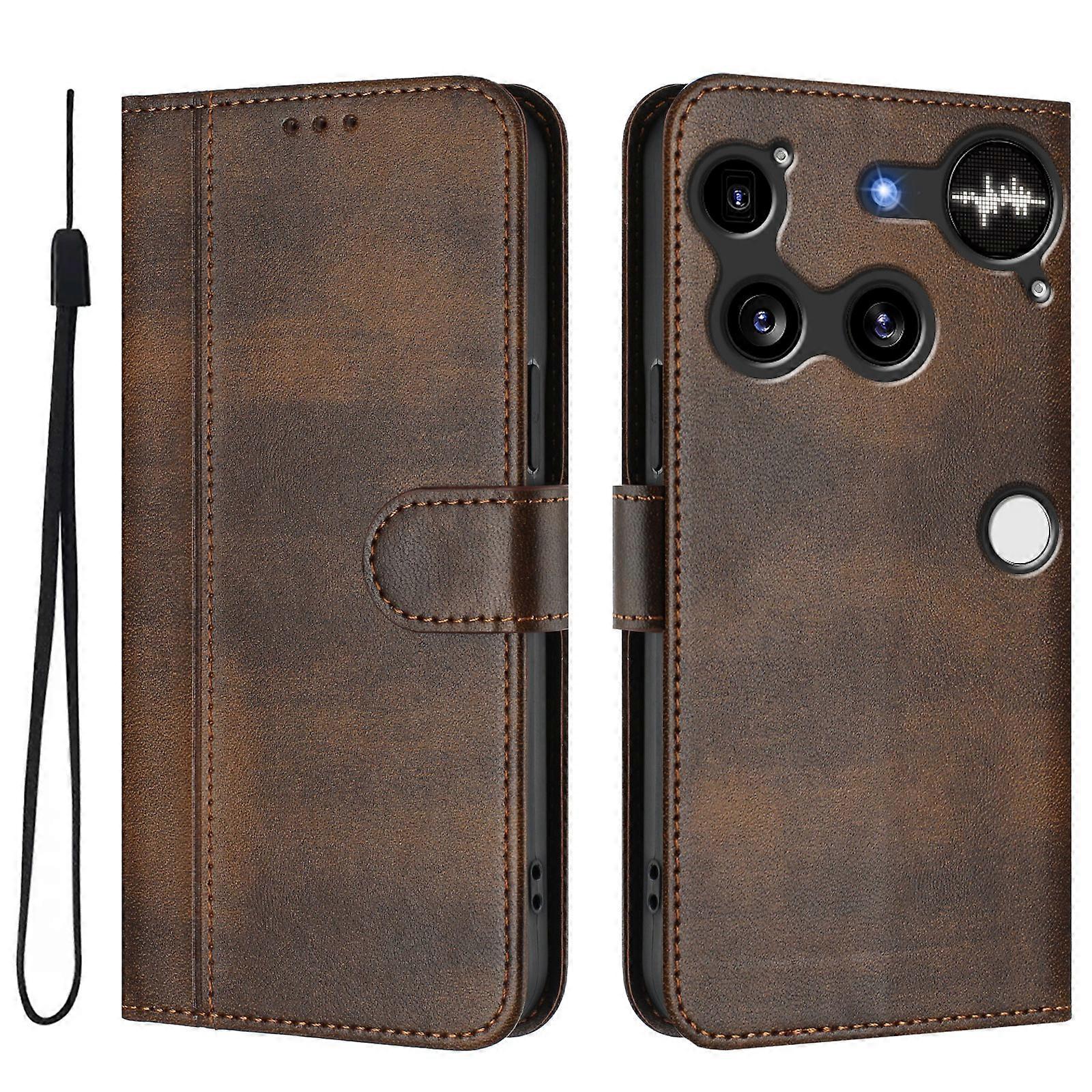 Compatible For Nothing Phone (3) 5G Cases Wallet Stand Retro Texture Leather Phone Cover with Lanyard
