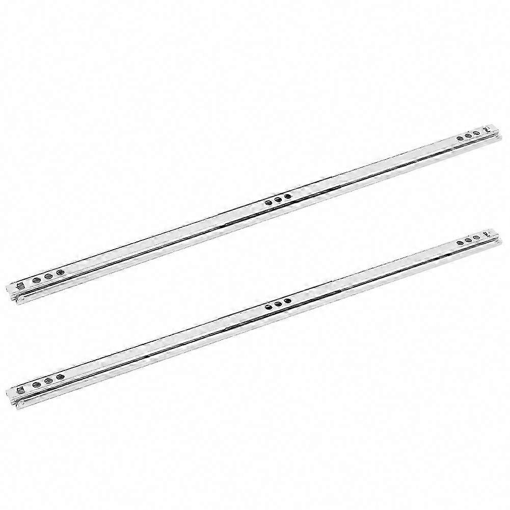 2Pcs 400mm Ball Bearing Drawer Slides 17mm Cold-Rolled Steel Cabinet Rails
