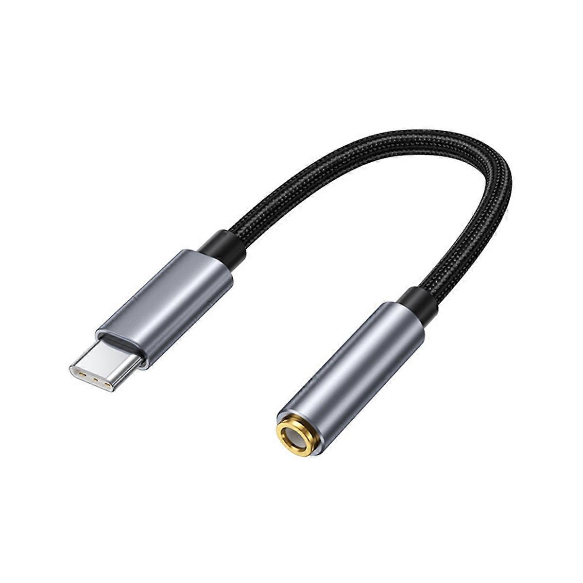 Type-C to 3.5mm Female Headphone Jack Adapter Type C Aux Audio Cable Adapter USB C Analog Audio Decoding Adapter Cable