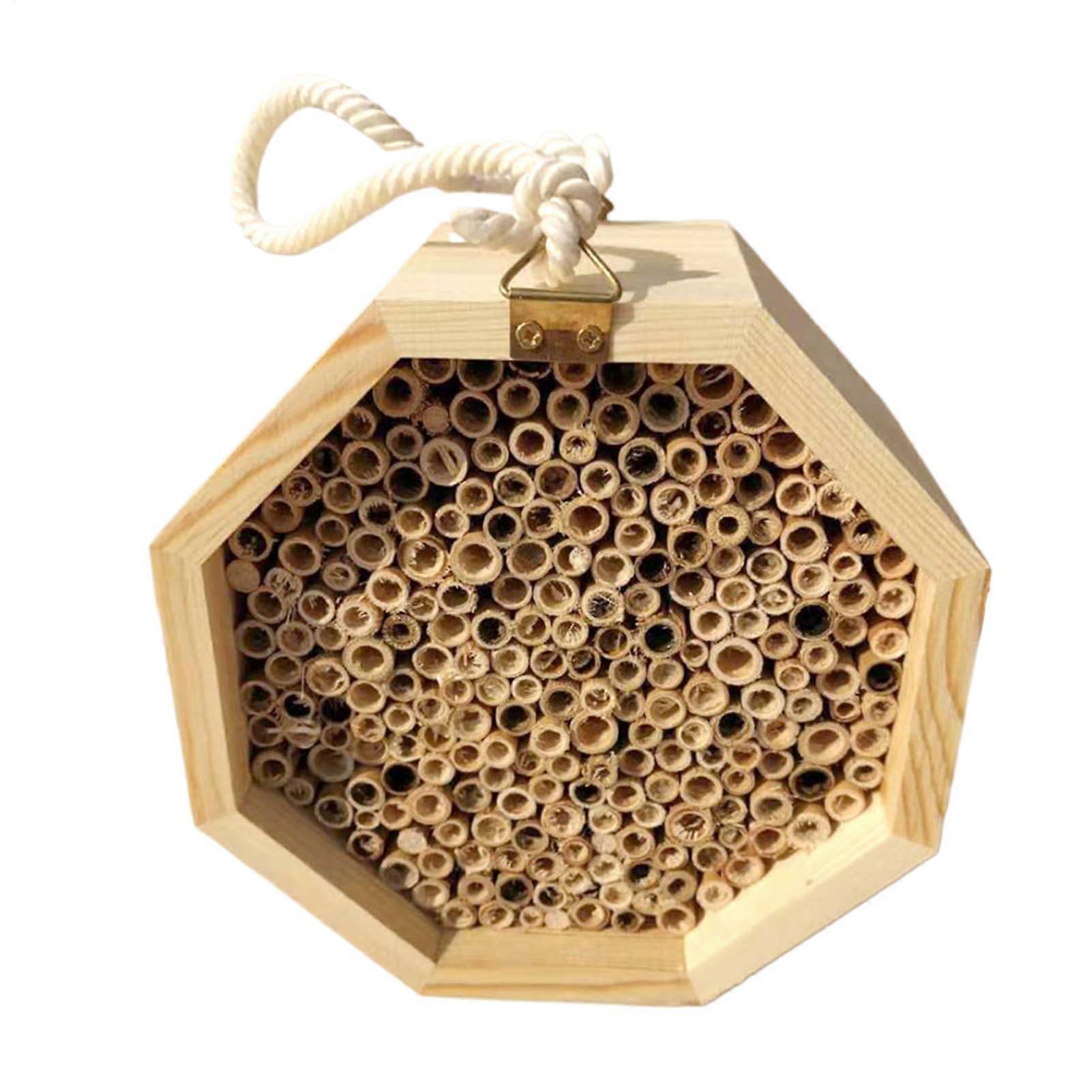 M Ason Bee House For Garden, Butterfly House, Pollinator Shelter, Natural Wood, 15 cm (5.9 in)