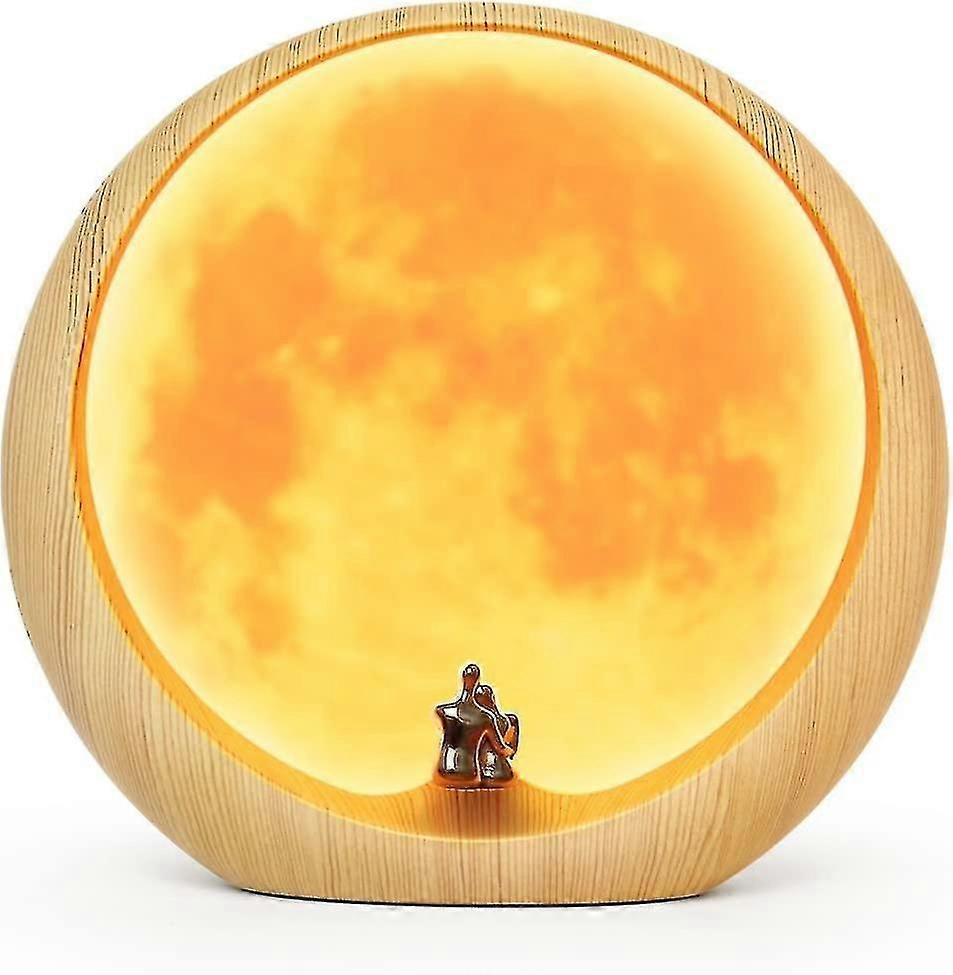 Hidden Moon Lamp  Creative Bedroom Night Light, USB Charging, Touch Switch