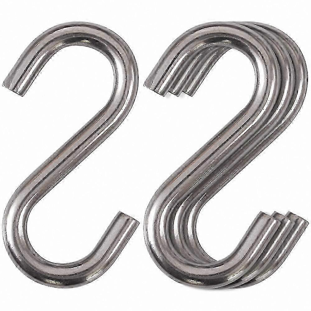Set of 4 Durable 304 Stainless Steel S-Hooks, 3" Heavy-Duty Utility Hooks for Hanging, Swing, and Hammock Use