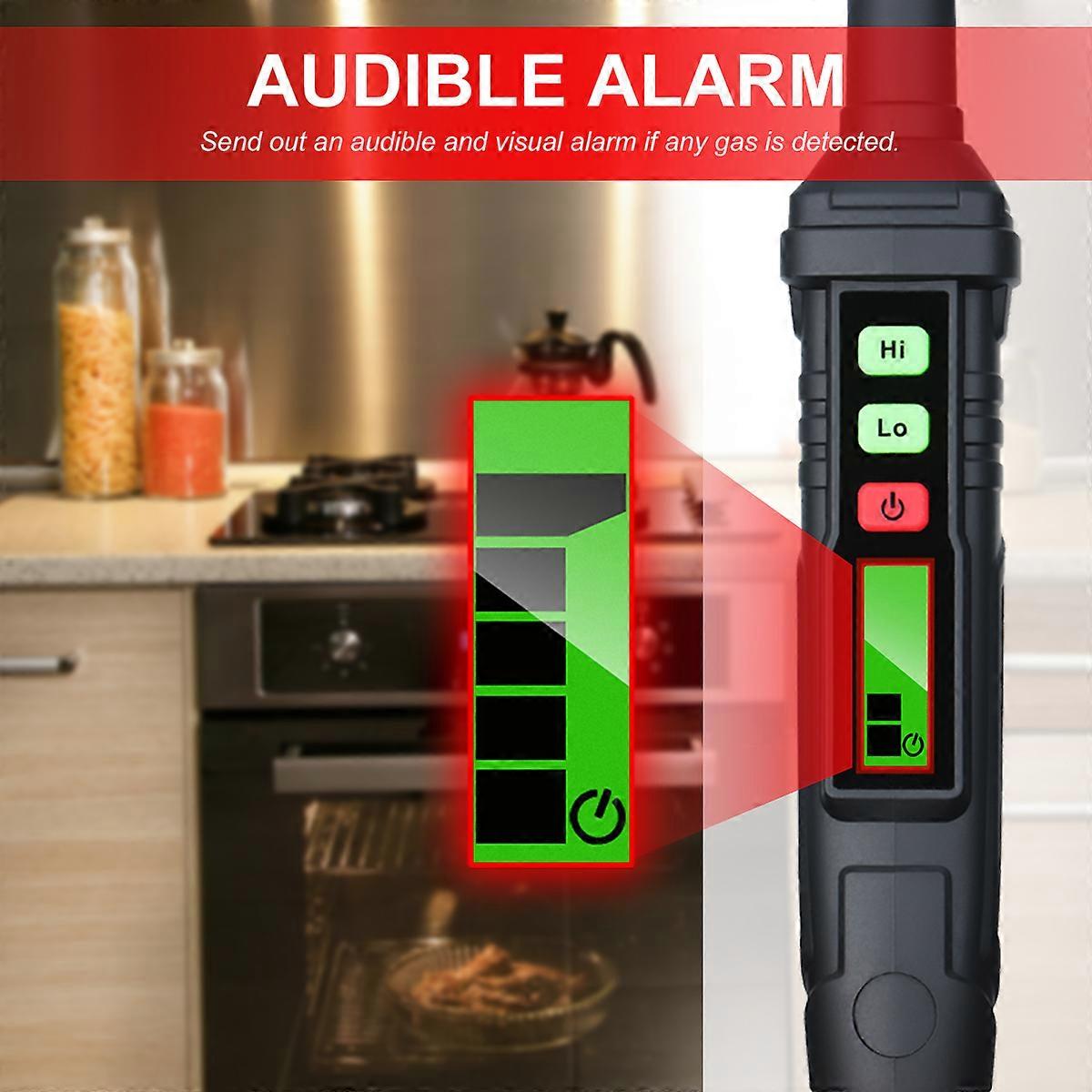 HABOTEST Portable Gas Leak Detector Alarm Combustible Gas Detector with Audible and Visual Alarm for All Types of Flammable Gases Propane Methane Nat