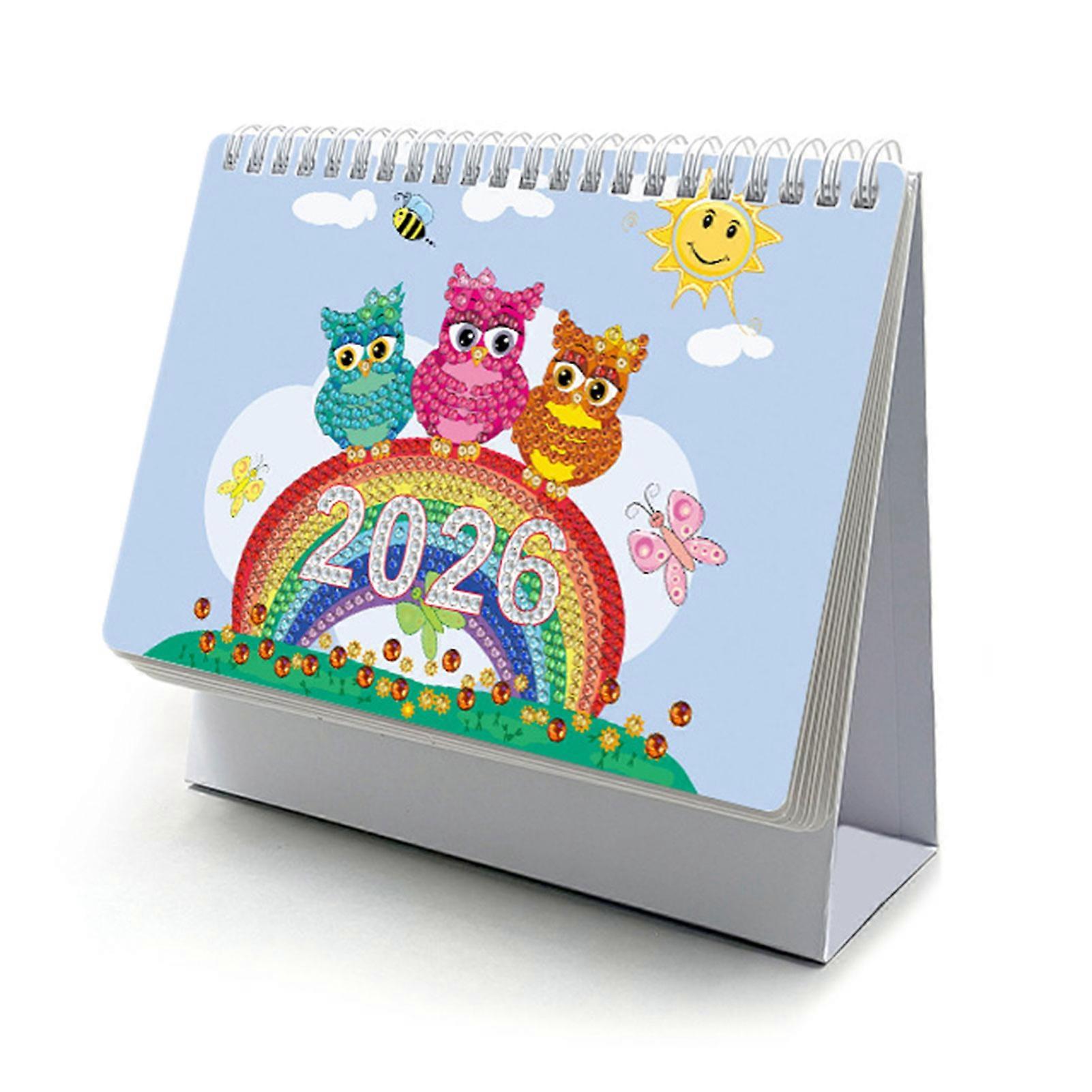Diy Cartoon Desk Calendar Diamond-Art, Beginner-Friendly Diamond-Art Table Ornaments, for Office Desk Decor