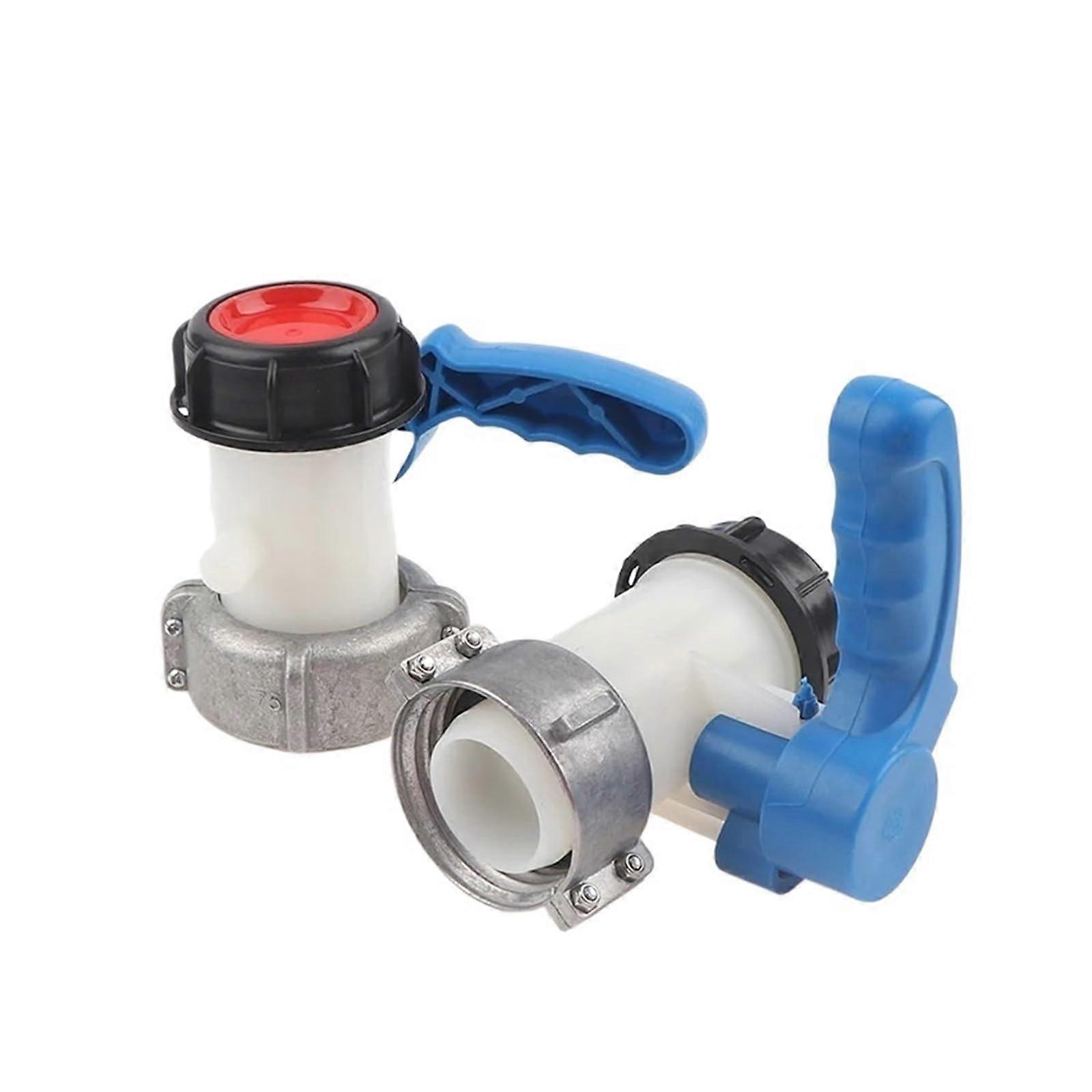 IBC Tote Tank Adapter 62mm 75mm for 1000L IBC with Aluminum Alloy Butterfly Valve Switch and DN50 Drain Compatibility