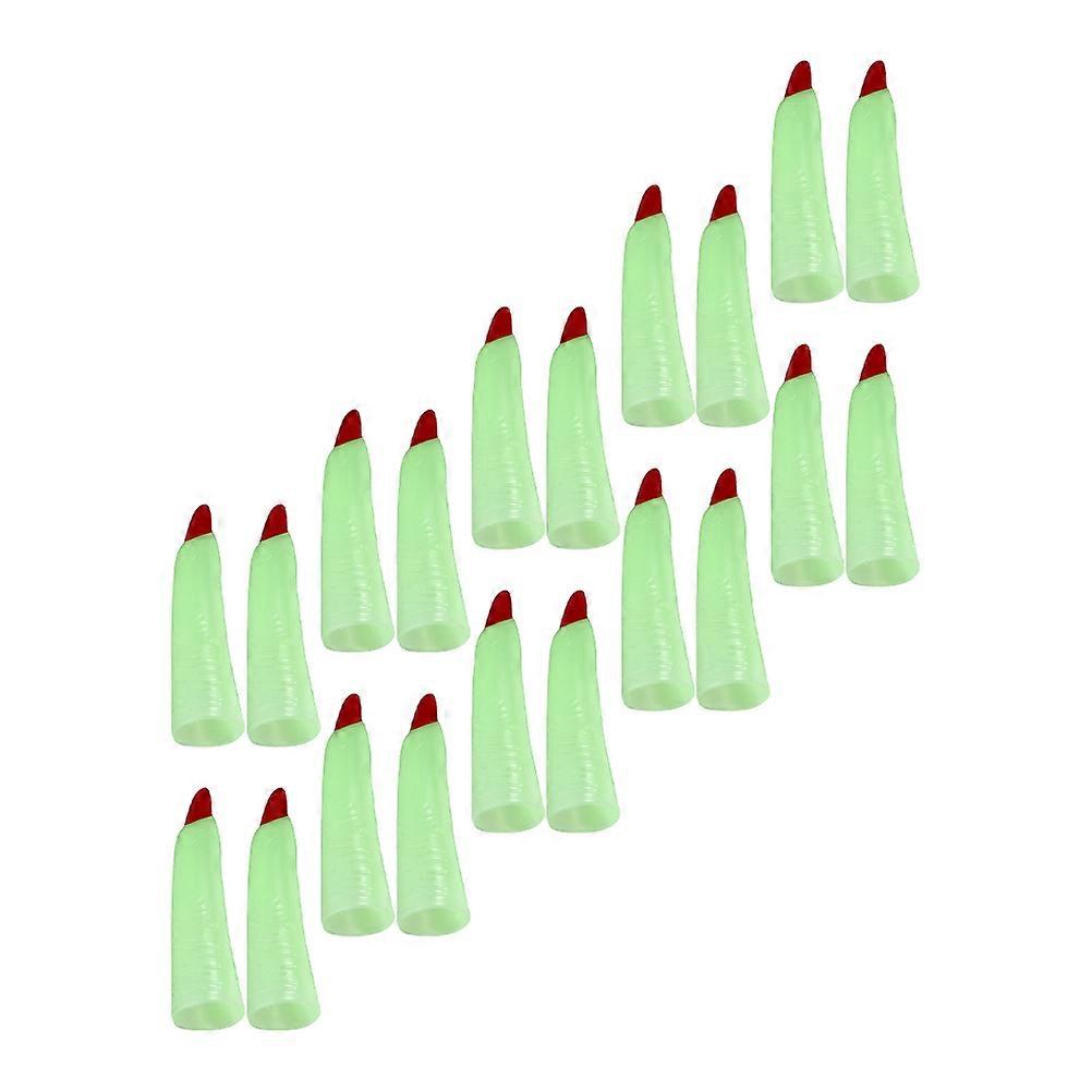 Reusable Fake Nails Green Plastic for Haunted House Photo Props Glow in The Dark with 20Pcs