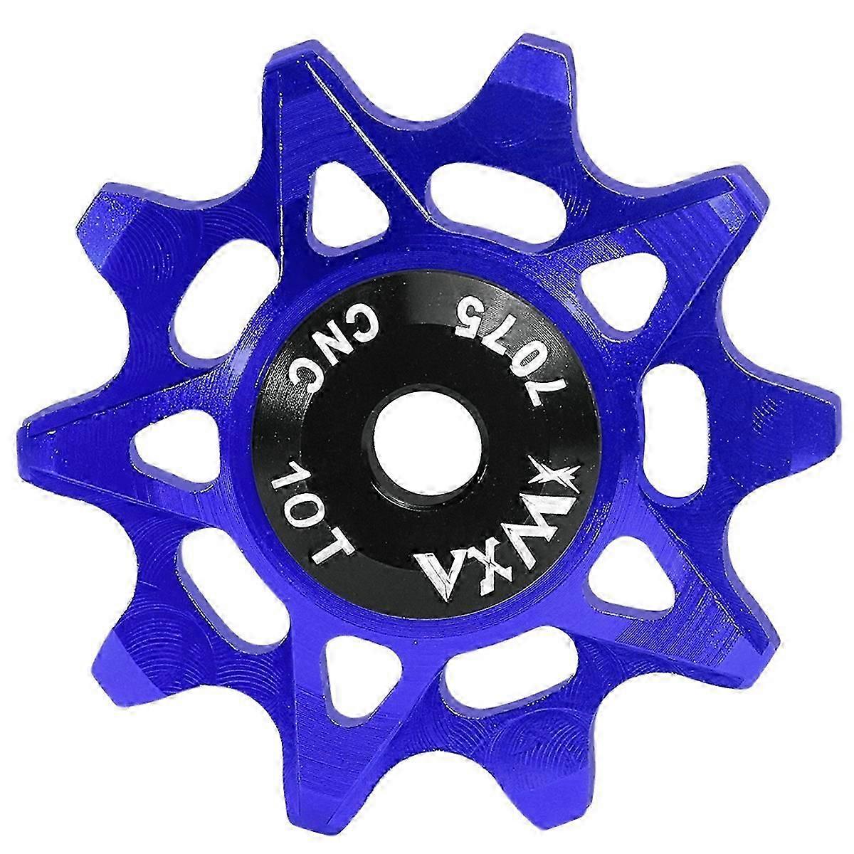 10T Derailleur Pulley Wheel with Positive Negative Teeth Ceramic Bearings Cycling Componen Blue