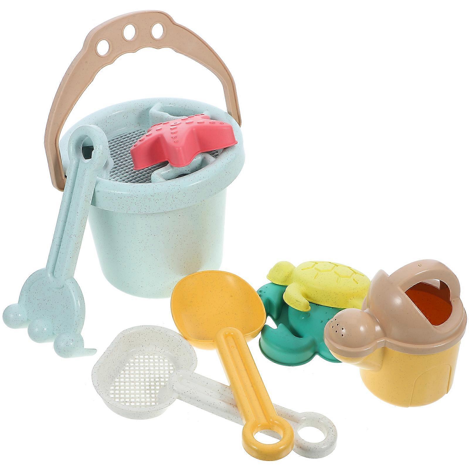 Beach Toys for Children Beach Sand Bucket Assorted Color Wheat Straw Material for Water Set