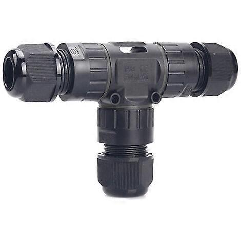 Waterproof Junction Box Ip68 T Shape Two Sockets Outdoor Electrical Cable Connector 2 Pin External Cord Boxes For Φ5-9mm Cable