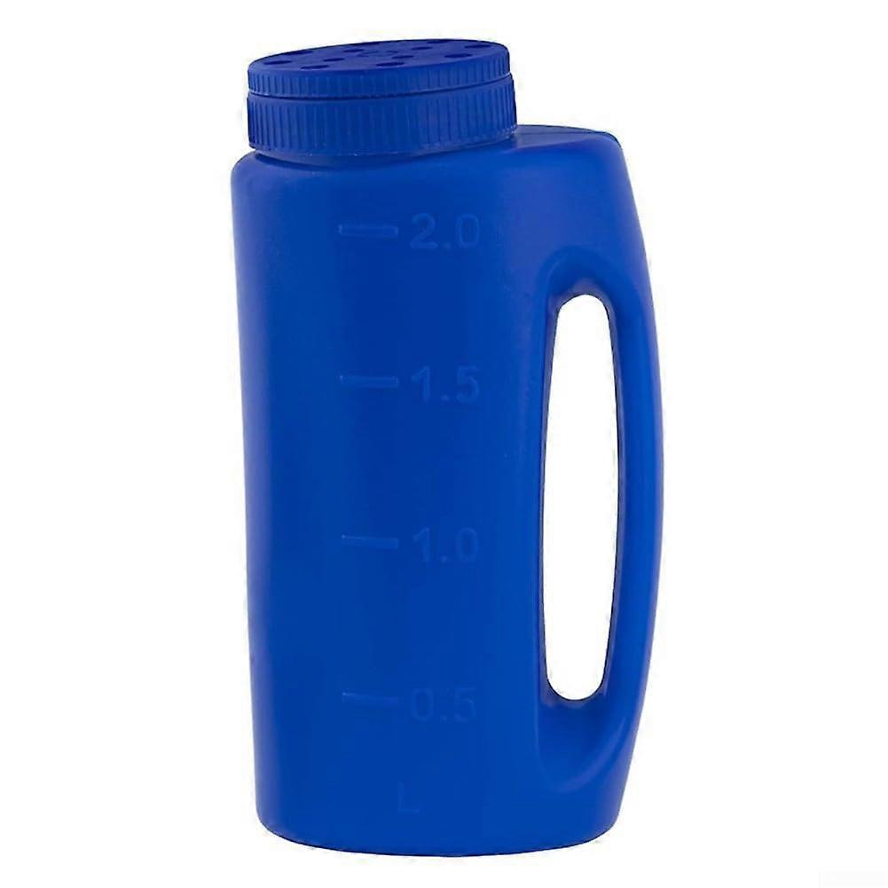 Handheld Spreader Ice Melt Salt Spreader 2L Capacity Plastic Manual Adjustable Flow Easy Application Blue