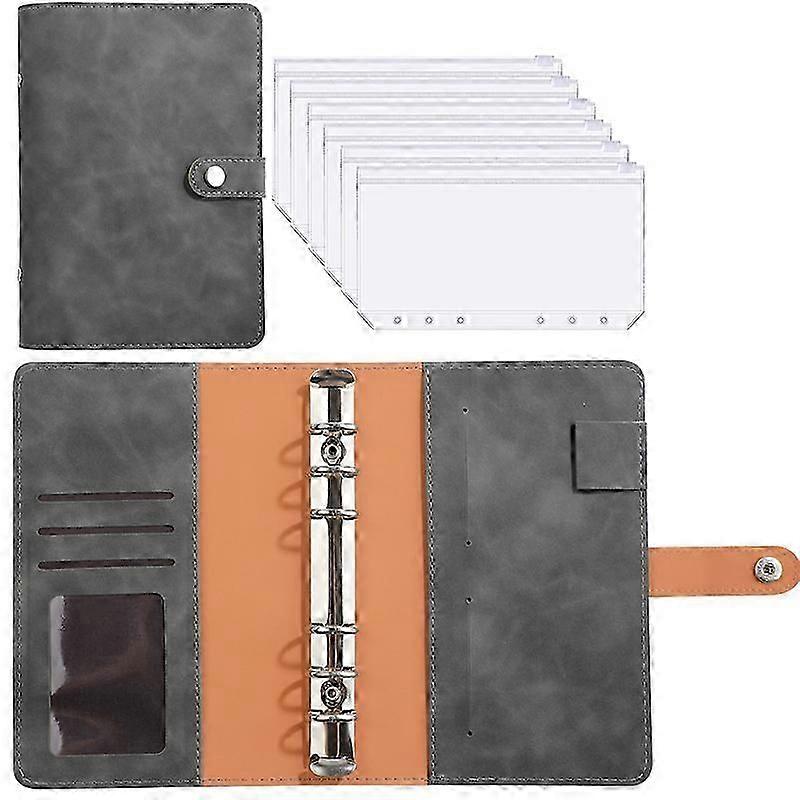 2023 A6 PU Leather Budget Binder Notebook Cash Envelopes System Set,with Binder Pockets for Money Budget Saving Bill Organizer