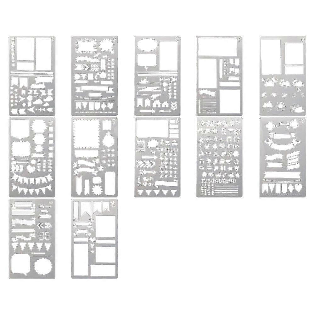 Junk Journaling Stencil Set Template Geometry Shape Planner 1-12