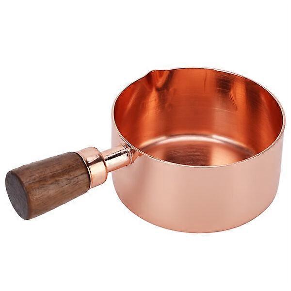 Stainless steel seasoning cup with wooden handle, 6 cm in diameter and 3 cm in height, suitable for multiple occasions