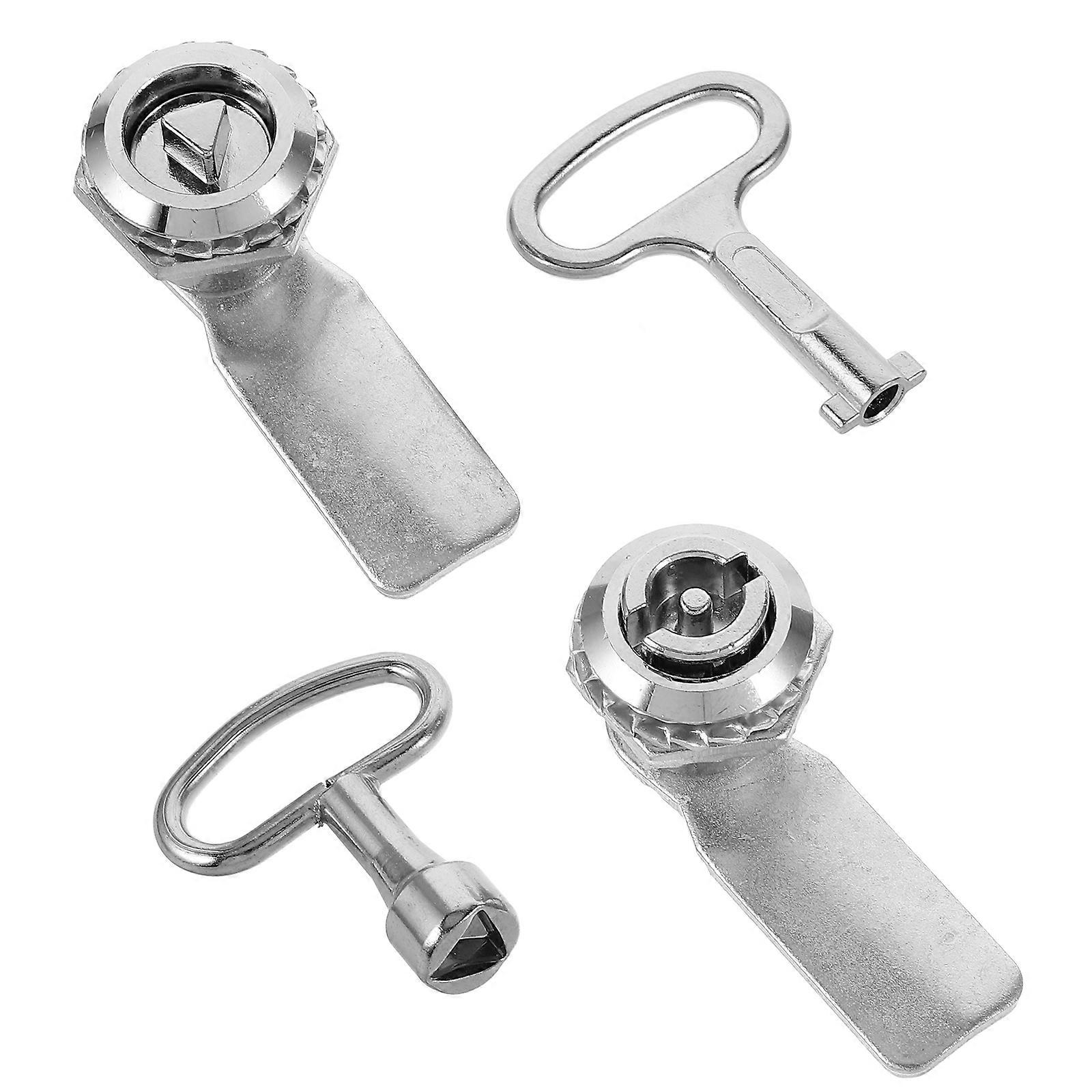 Silver Metal Lock with Key for Home Use Durable and Secure Cabinet Lock Fits Mailboxes Drawers