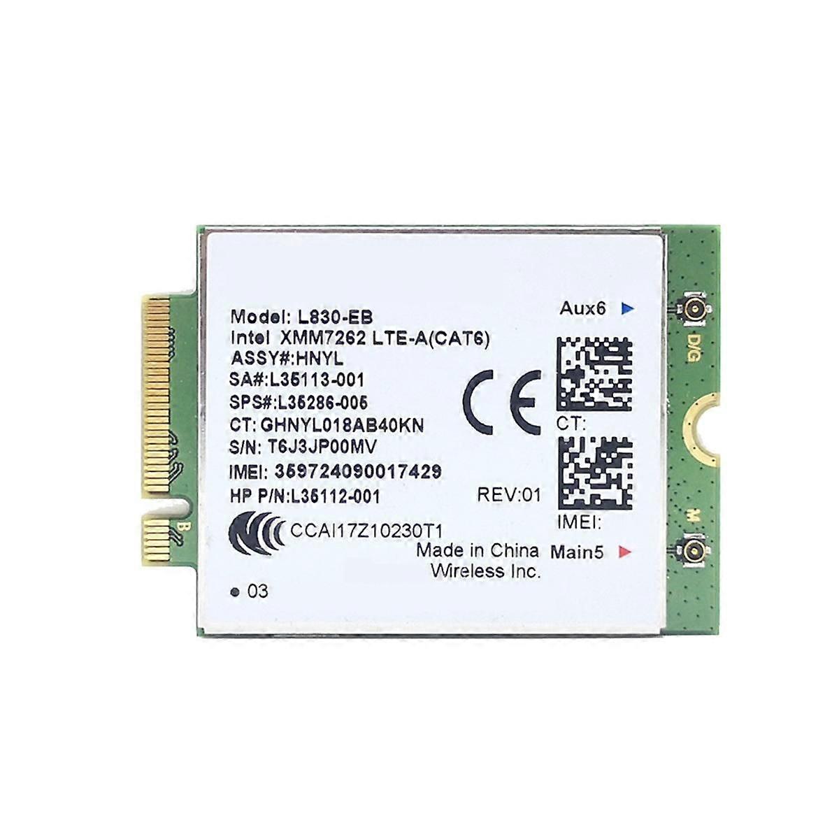 For L830- WIFI Card 4G LTE L830 L35286-005 7262 LTE Module Cat6 300Mbps for 640 650 G5 840 846 850