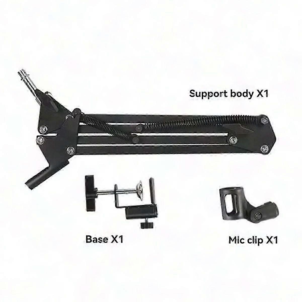 Adjustable Desktop Microphone Stand with F-Clamp for 1.75in Mics - Sturdy & Compact