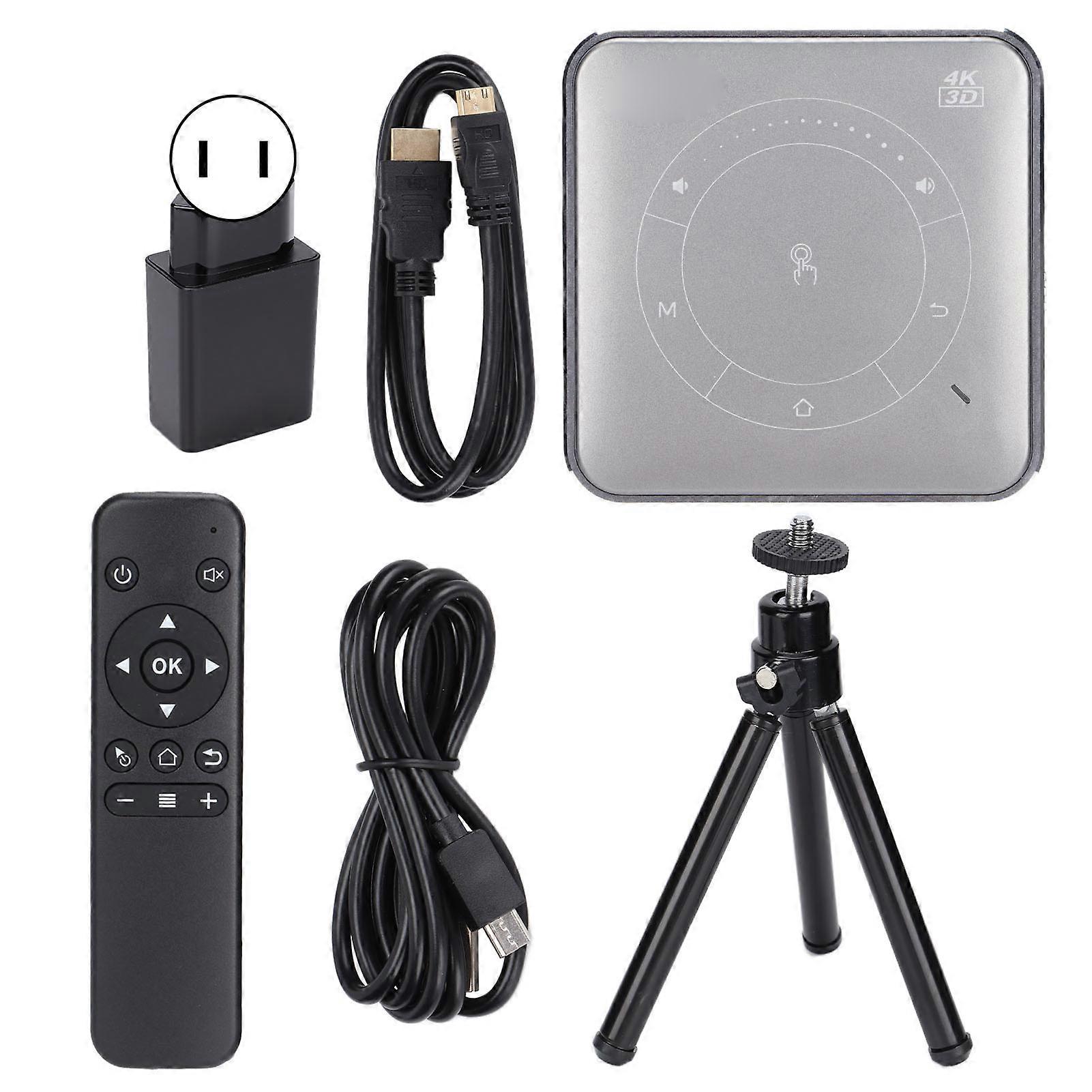 Portable 3D Mini Projector with 4K Decoding, WiFi, BT, USB, and Memory Card Support