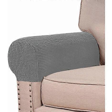 Elastic Armrest Covers, 2-Piece Sofa Armrest Covers with Velcro, Stretchable Sofa Arm Caps, Armrest Protectors, Backrest Throw for Sofa Chair. Arm wid