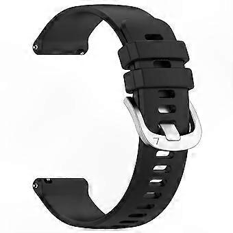 20mm Adjustable Silicone Sports Strap for GPS Smartwatch, Black