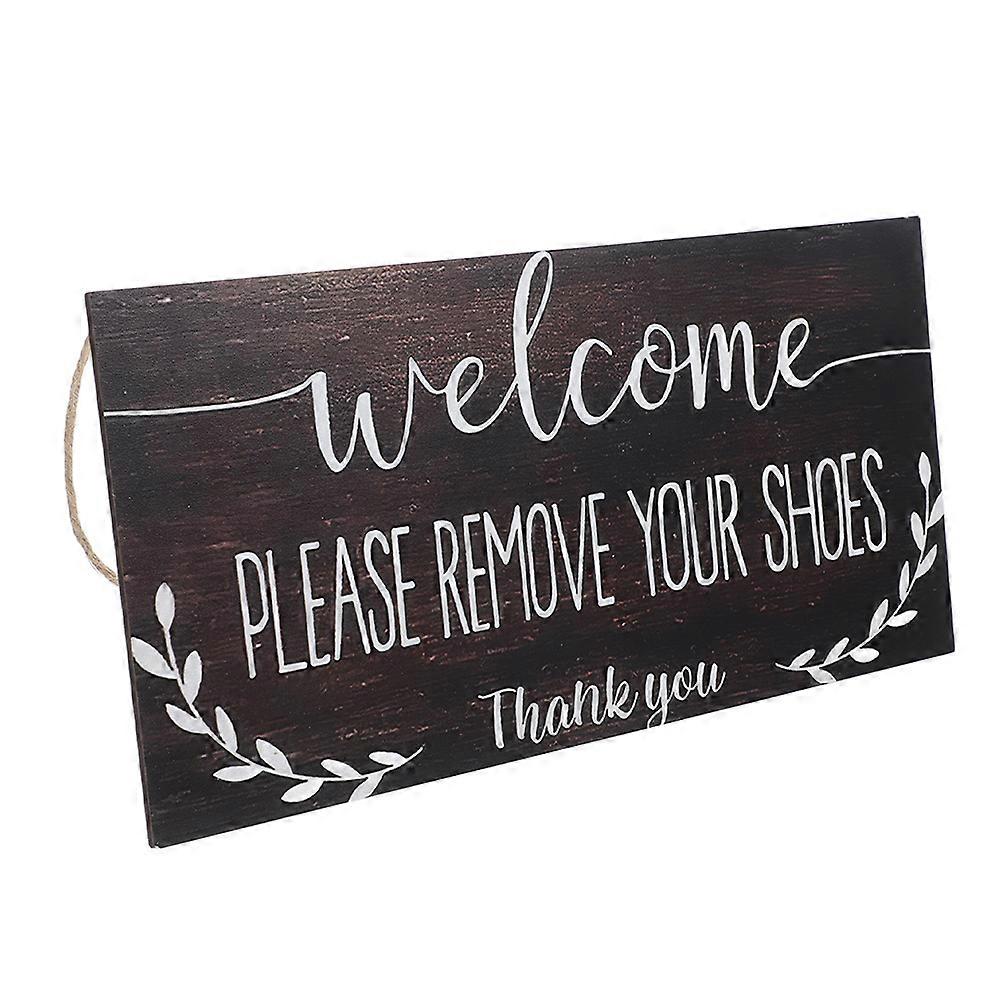Rustic Wooden Hanging Sign for Front Door Please Remove Your Shoes 3Pcs