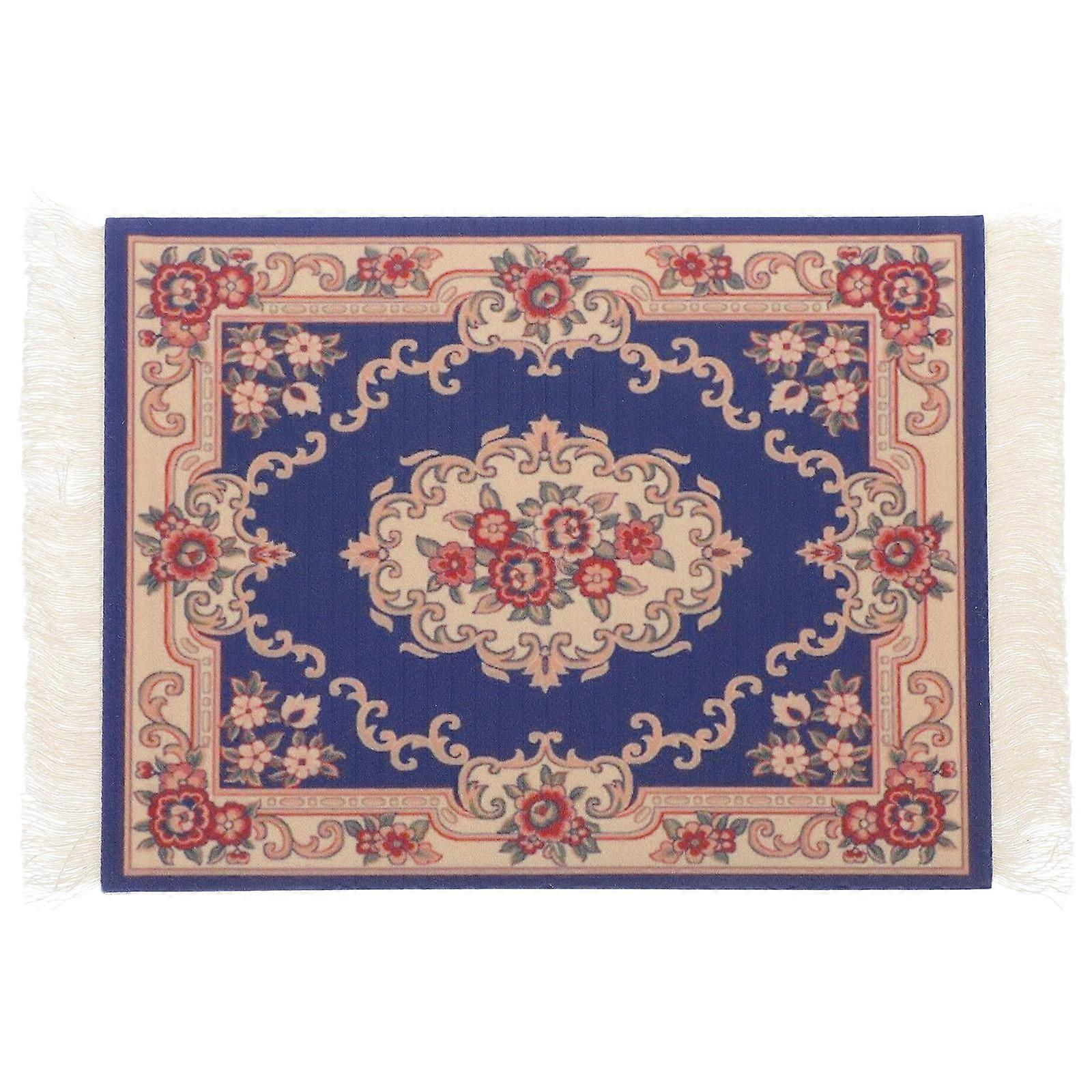 Table Coaster Rectangular Tableware Non-Slip Multi-Functional Ethnic Style Cotton Rubber 1Pcs