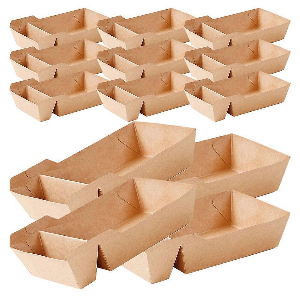 Small Snack Box Dual Compartment Paper Tray for Storage Use 50Pcs Pack