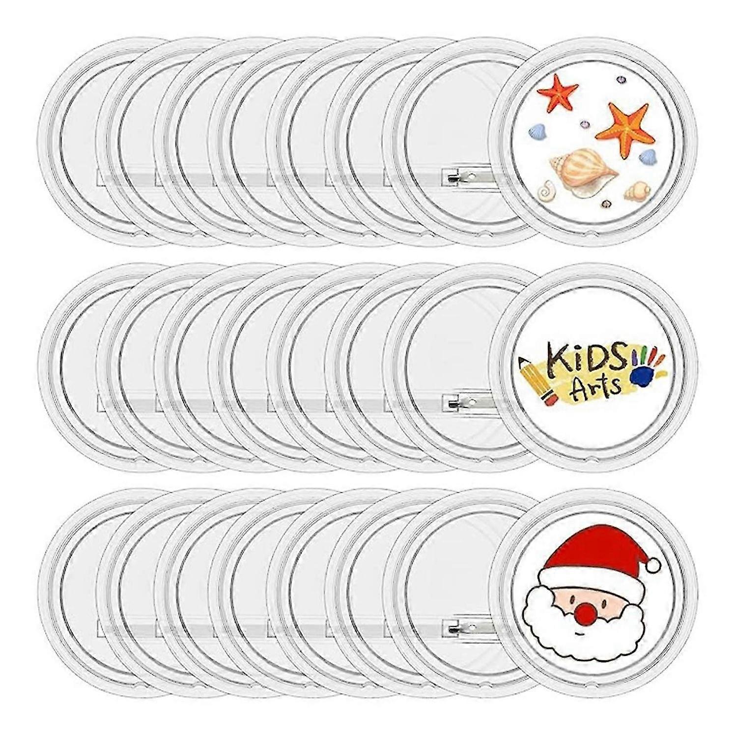20Pcs Acrylic Buttons Pin Badge, 3 Inches for DIY Party Projects