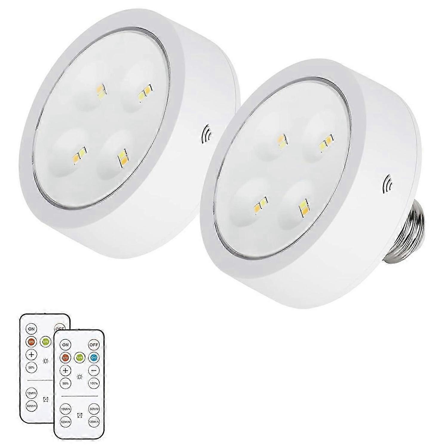 Screw in LED Puck Lights with Remote, with E26 Socket for Wall Sconce