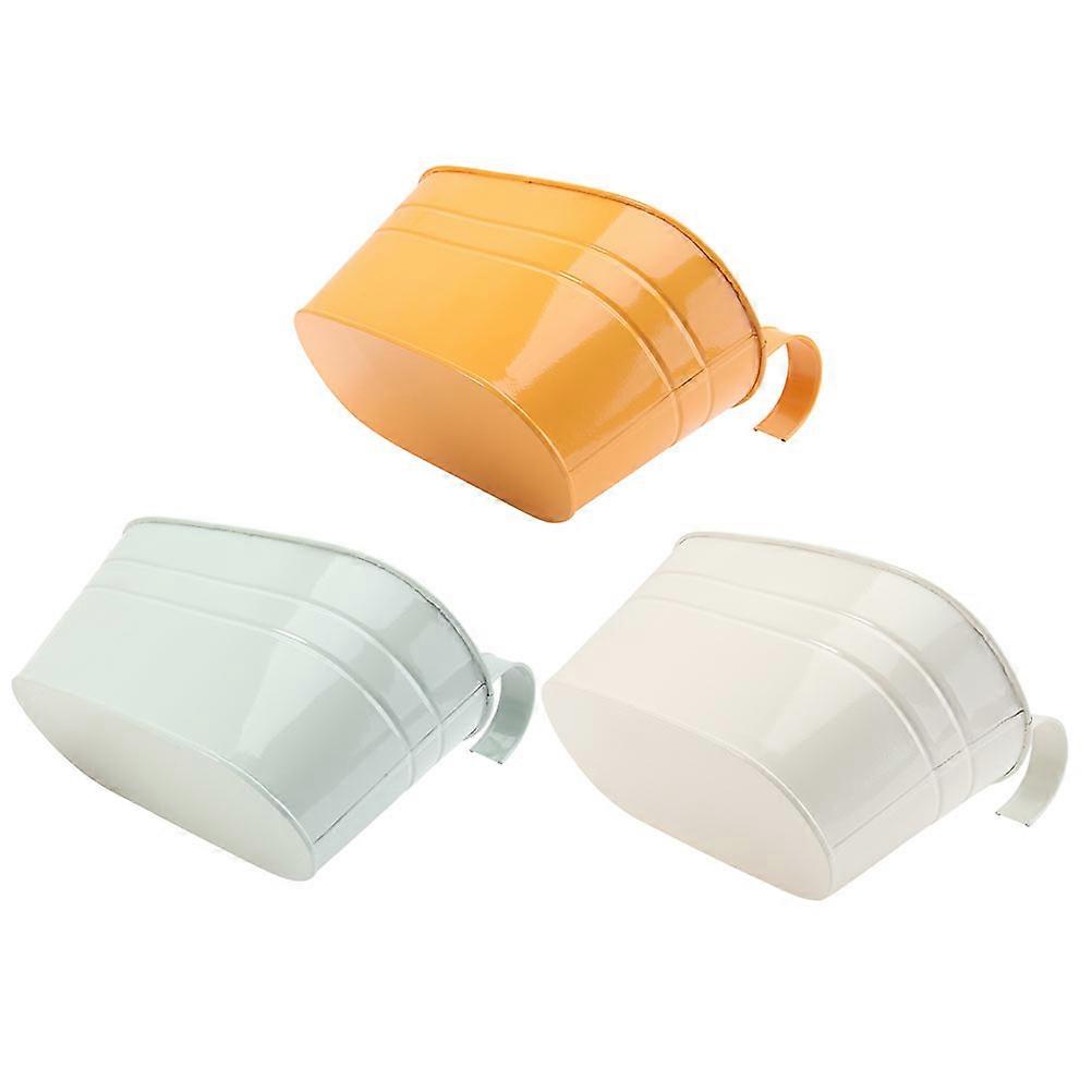Flower Pot Metal Bucket Oval Shape with Detachable Hook for Home Decorator 3Pcs