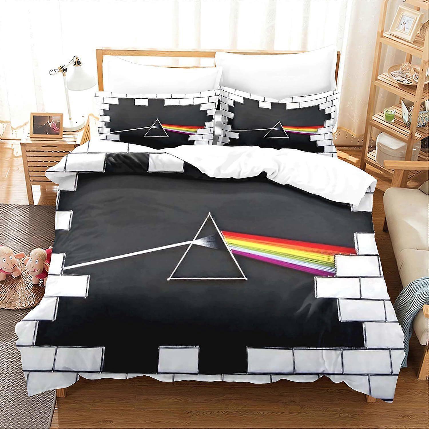 British Rock Bands Floyd Algorithm Duvet Cover Set Soft Lightweight Microfiber 2 Piece Bedding Set with 1 Pillowcase Kids Quilt Cover 140x200cm