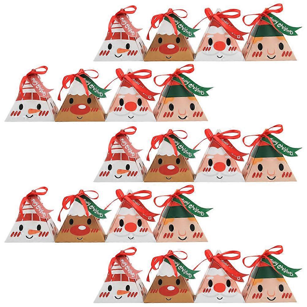 Christmas Party Favor Boxes Gift Packaging Mixed Style Assorted Color 7.3X7.3X8.3CM 24Pcs