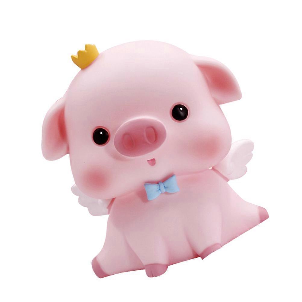 Pink Piggy Bank Coin Box for Saving Coins 3Pcs Resin Money Box Decoration