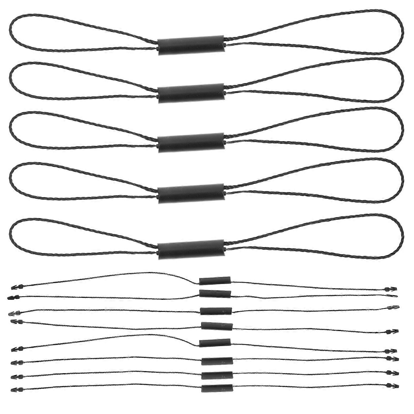 Black Cylinder Double Lock Tag Strings For Clothing Shoes Bags Elegant Design Secure Attachment 1000 Pieces