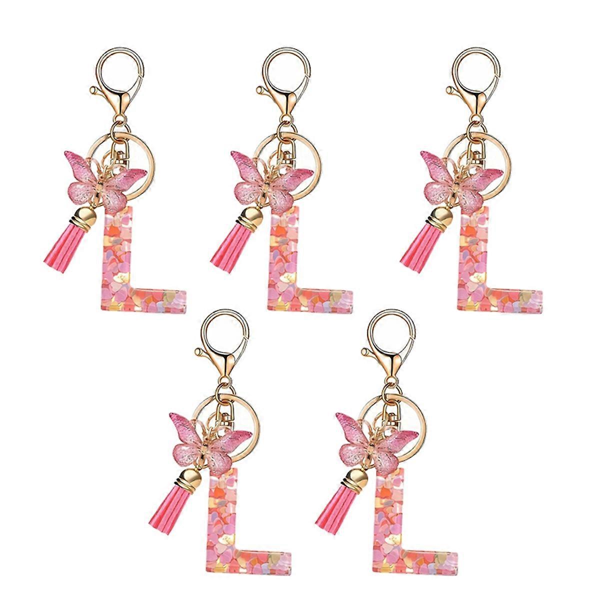 L type letter keychain cute initial letter keychain handle pendant