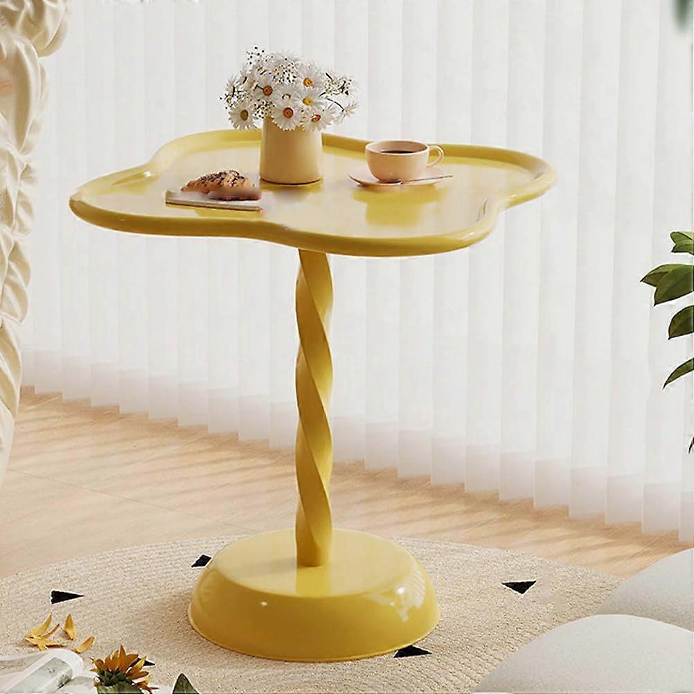 Round Side Tables For Living Room, Modern Round Accent Table, Small Round End Table For Small Spaces, Yellow