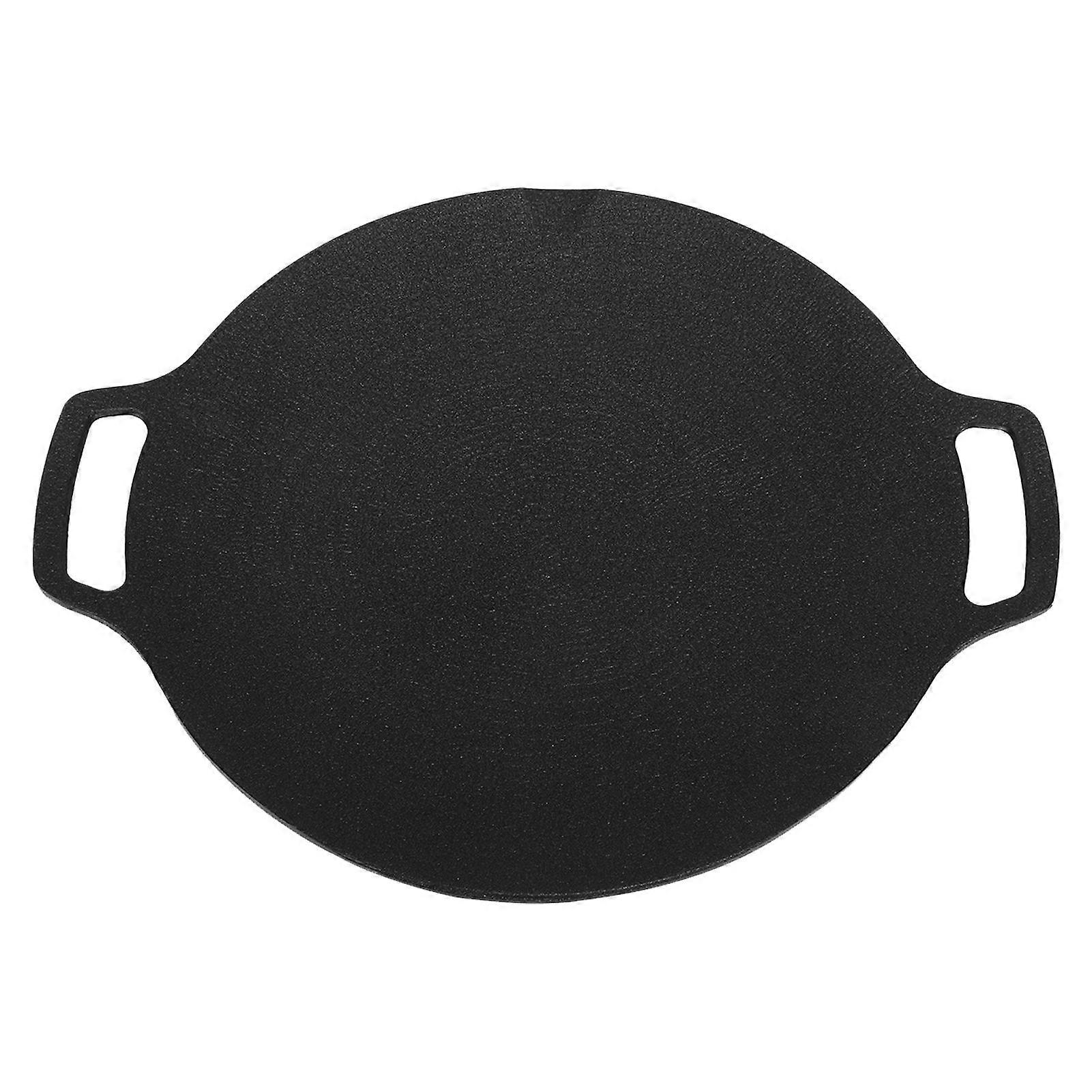 Korean Style BBQ Grill Pan Korean Round Griddle Non Stick 6 Layer Coating Round Griddle for Indoor Outdoor 29cm
